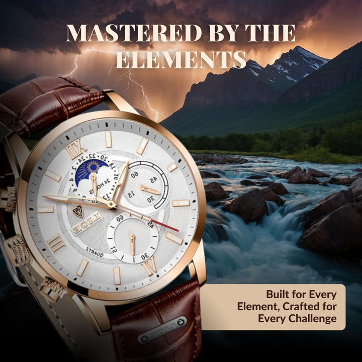 Valoty's Luxury Moon Phase Quartz Wrist Watch