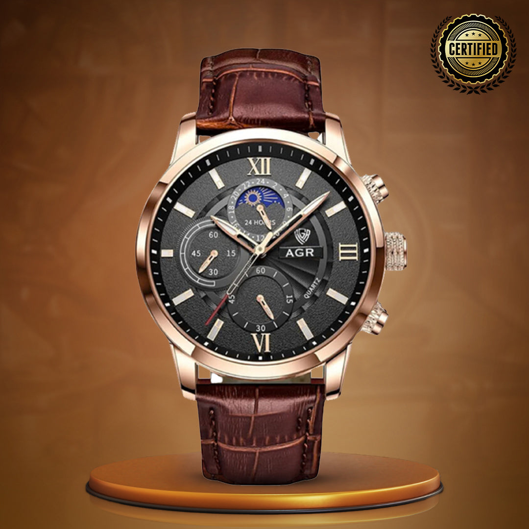 Valoty's Luxury Moon Phase Quartz Wrist Watch